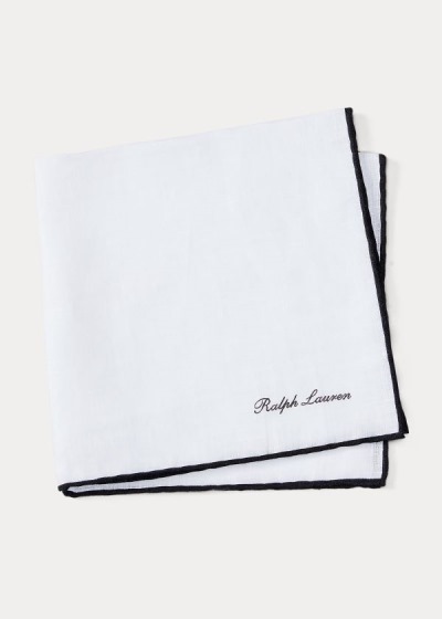 Cuadrícula Ralph Lauren Hombre Blancos / Negros - Tipped Linen Pocket - RXSMH1489